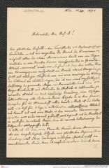 Nachlass Franz Steindachner, Brief von Oskar Simony an Franz Steindachner (21.07.1891), Inv.Nr. 486.02, Seite 1